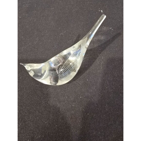 Signed Kosta 97429 Paul Hoff Glass Bird – Swedish Art Glass – Vtg 1970s Figurine - Picture 5 of 9